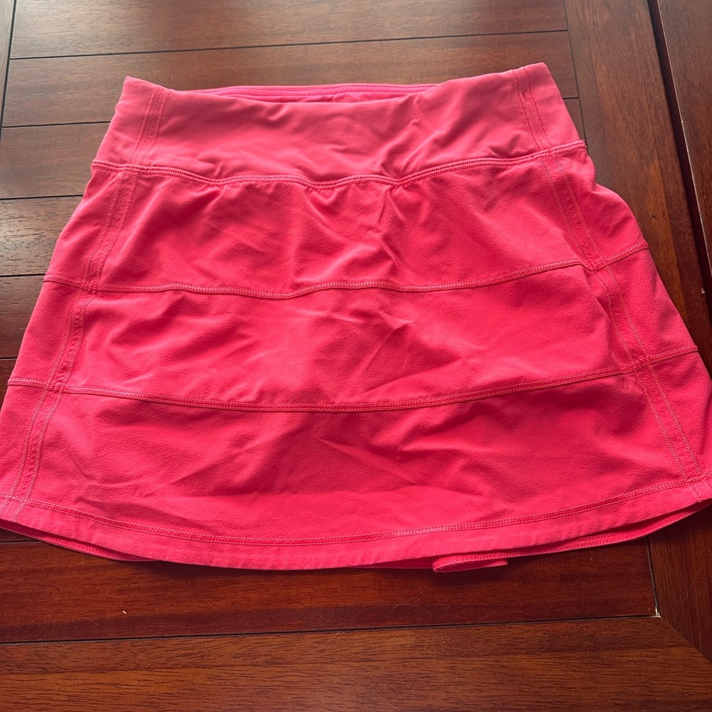 Lululemon Athletica Orange Bubble Mini Skirt Ruched Athletic